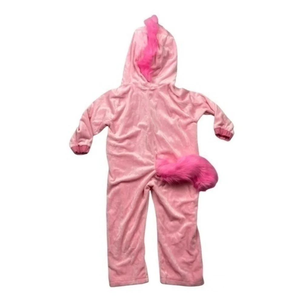 Pink Velour Unicorn Halloween Costume Toddler Girls Size 3 to 4 Years